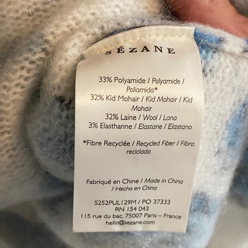 Sezane Thibault Sweater - Sézane X Antoinette Poisson Blue Birds Print - Size M - Picture 7 of 7